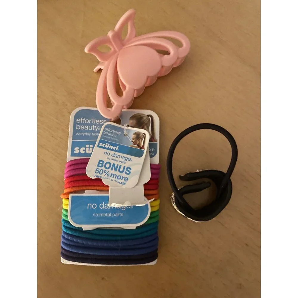 New Bundle of 20pcs Hair Ties & Hair Clip